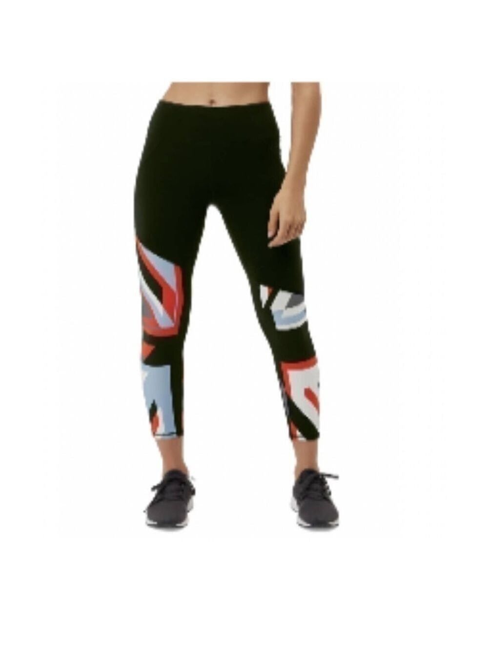 Sweaty Betty The Power Crop Leggings UK Flag Black Red Gray 7/8 Size XS